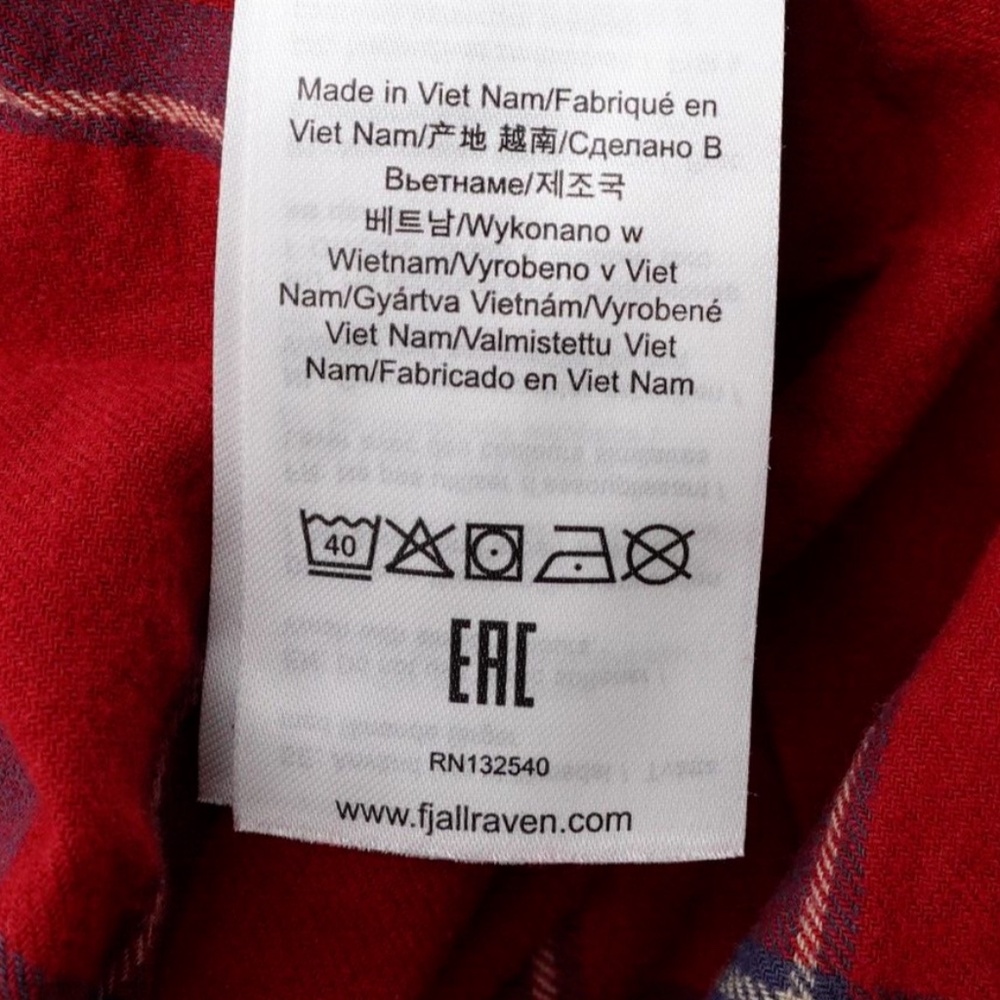 NEW Fjallraven Comfort Ovik Plaid Flannel Shirt 84132-345-560 Red/Navy - Picture 13 of 13